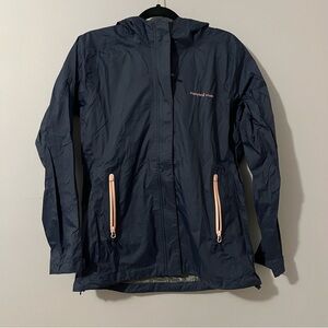 Vineyard Vines Blue Pink Accents Women's Hooded Full Zip Windbreaker Jacket S